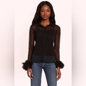 NWT Amanda Uprichard Letitia Top - Black - Size Medium